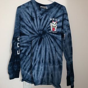 Riot Society Lucky Cat Tie Dye Long Sleeve Tee